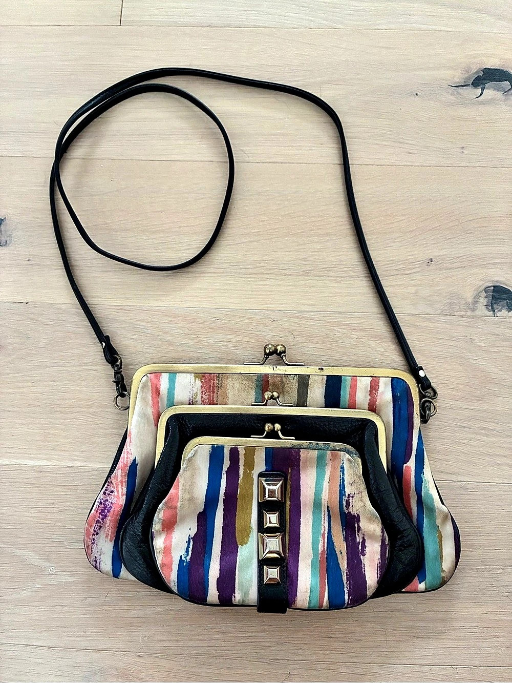 Hayden-Harnett triple Kisslock Frame Bag Crossbody